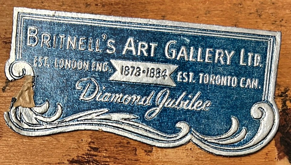 The Britnell's Art Gallery label, enlarged